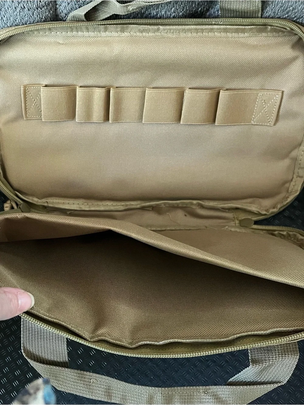 Men's Laptop Bag in Tan with American Flag Patch